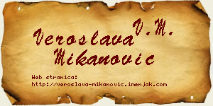 Veroslava Mikanović vizit kartica